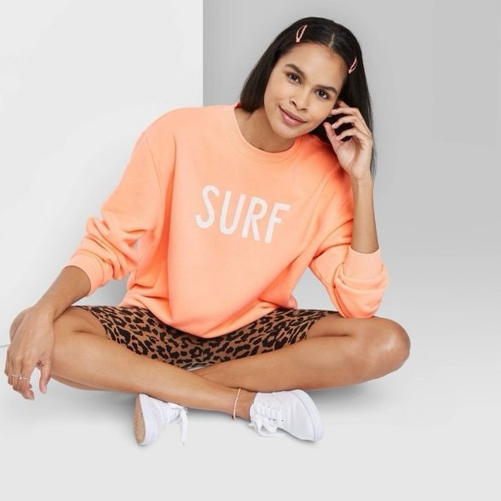 Wild Fable Orange Surf Crewneck Sweatshirt